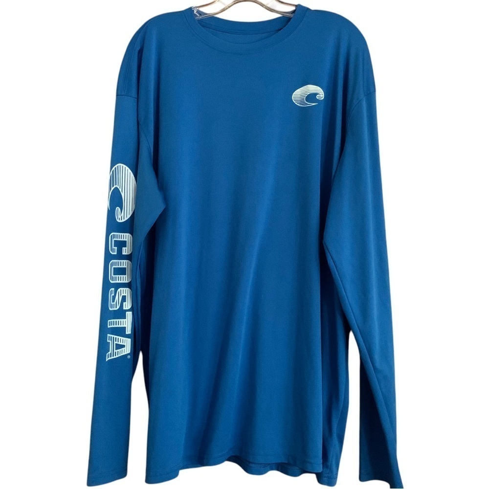 Costa Del Mar Technical Long Sleeve Fishing Royal Blue Shirt Sz XXL